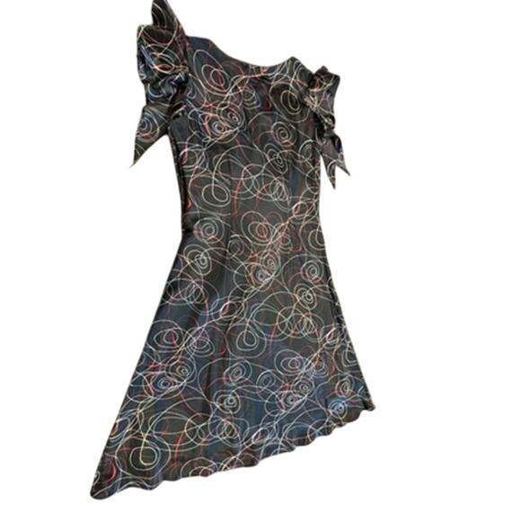 "METAPHOR" V Neck Babydoll Flutter Sleeve Dress SZ 8 Y2K Whimsigoth Dark Fairy - Picture 8 of 8